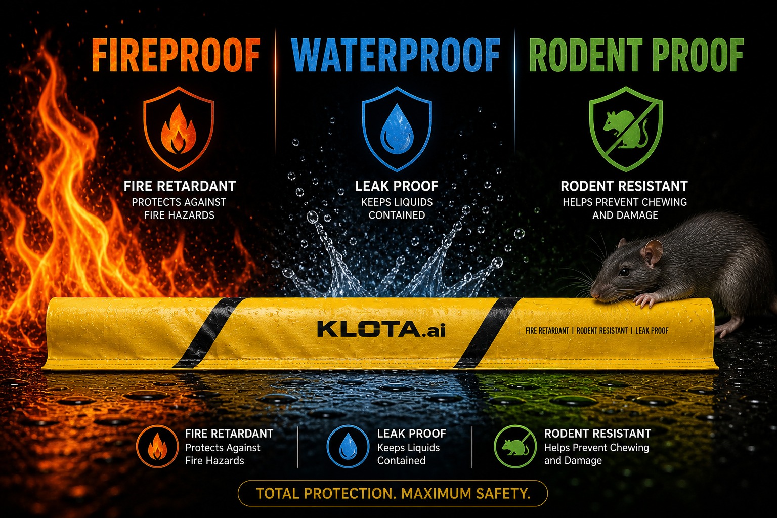KLOTA Compressible Spill Berm Barrier